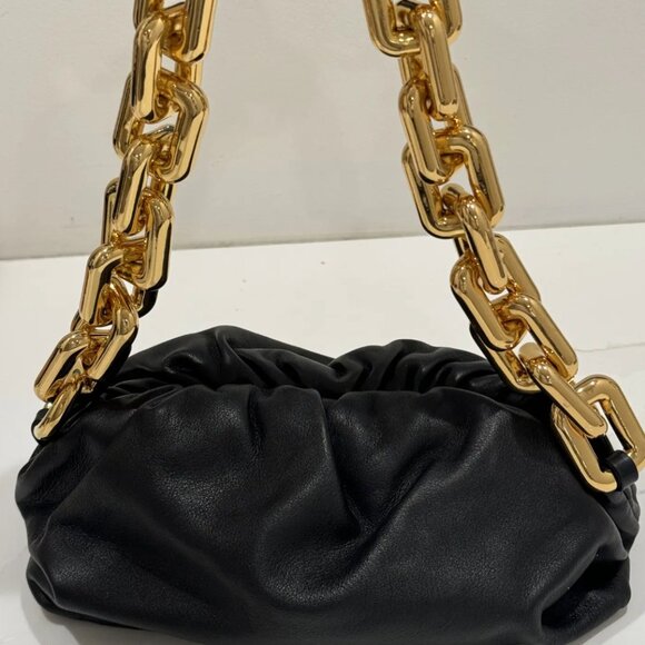 BOTTEGA VENETA THE CHAIN POUCH BAG- GOLD - Picture 1 of 2